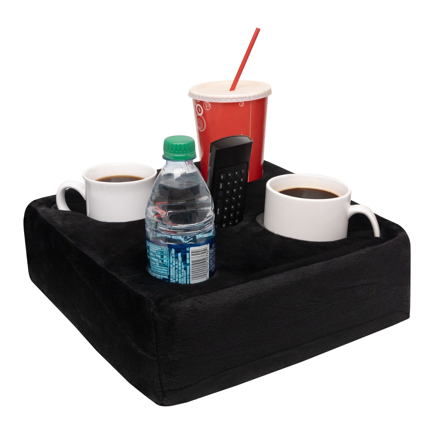 Cup Cozy Pillow 5 Hole Black