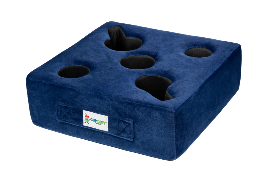 Cup Cozy Pillow 5 Hole Blue