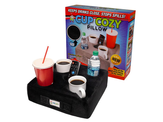 Cup Cozy Pillow 5 Hole Black