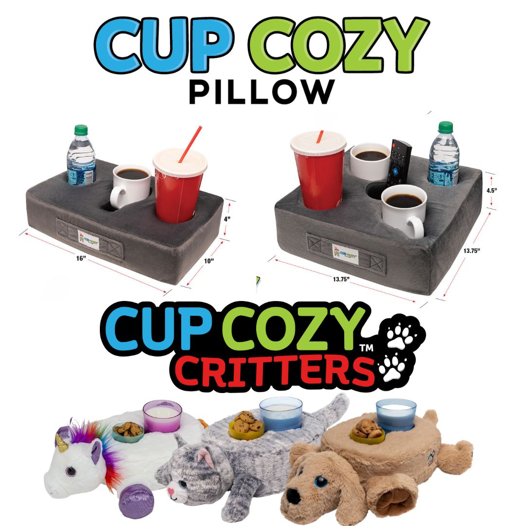 Cup Cozy Pillow 5 Hole Gray